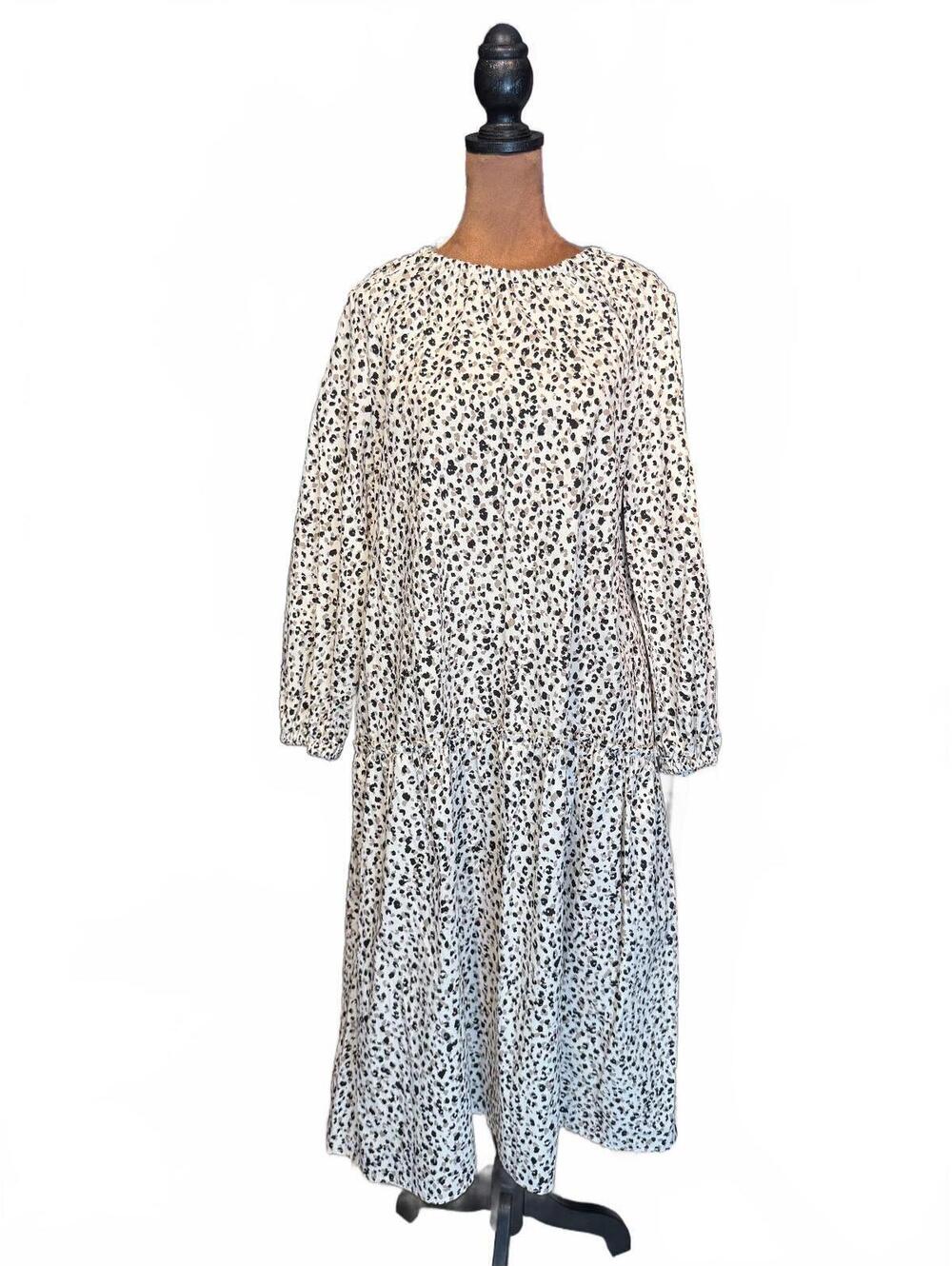Who What Wear Leopard Print Cotton Midi Dress